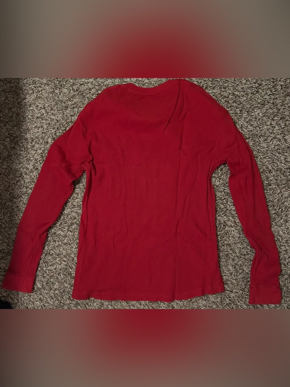 Essentials Red Ribbed Long-Sleeve Top - Picture 2 of 3